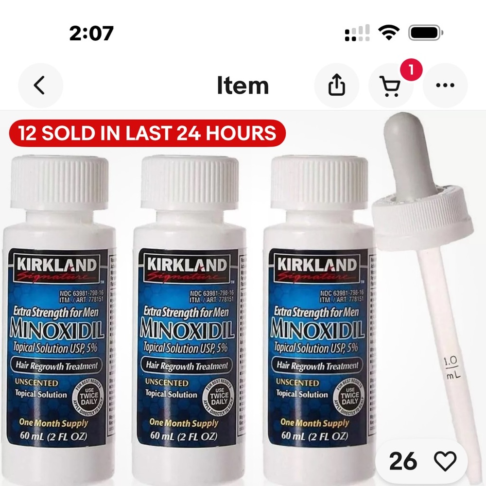Kirkland Minoxidil Extra Strength for Men